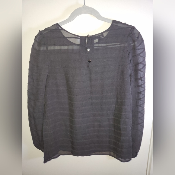Talbots Sheer Long-sleeved Shirt 8 - Picture 2 of 3